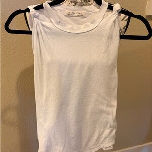 We The Free White Knotted Tank Top